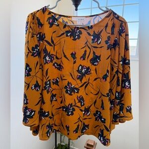 Flowy Mustard Floral Blouse